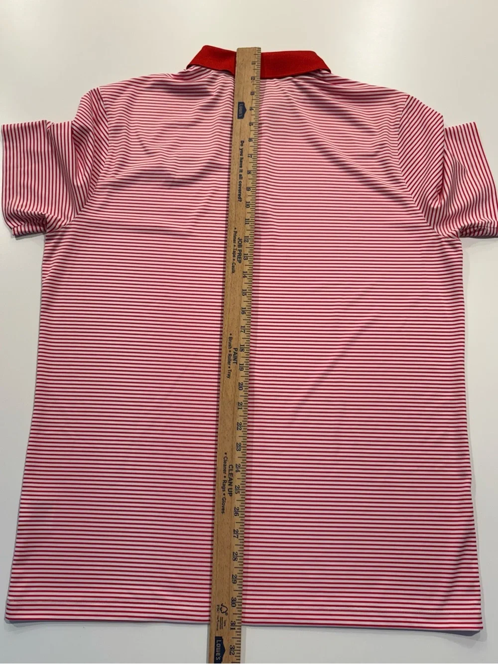 Nike DriGolf Men's Golf Polo Size Large Red White Stripe - SMU Mustangs